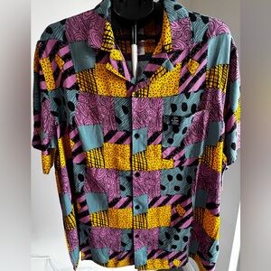 Disney Nightmare before Christmas Short-Sleeve Button-Down Shirt XL